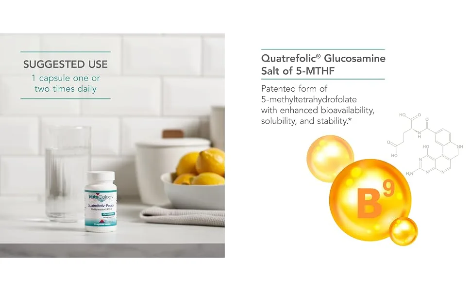 Nutricology QuatreActiv Folate 90 Vegetarian Capsules - 56530