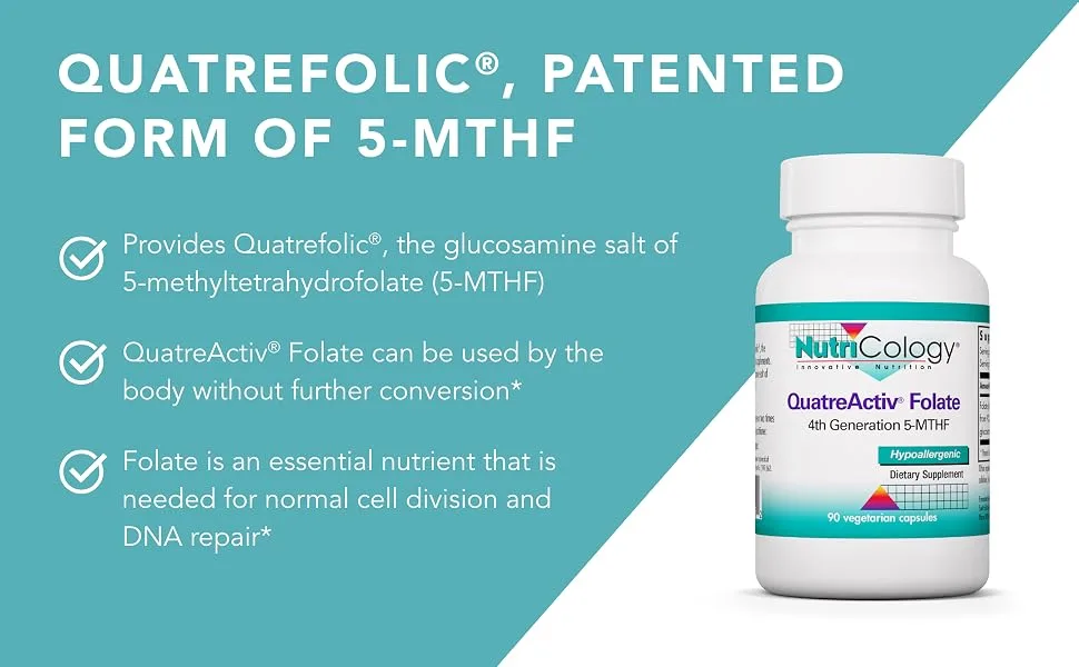 Nutricology QuatreActiv Folate 90 Vegetarian Capsules - Nutricology 56530