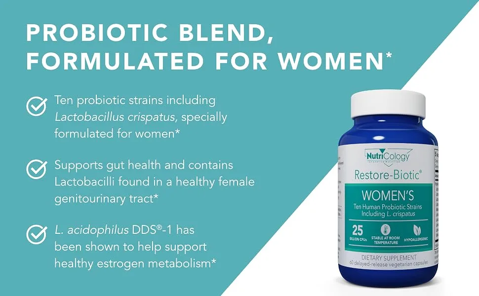 Nutricology Restore-Biotic Women's 25 Billion 60 Delayed-Release Vegetarian Capsules - Nutricology 57330