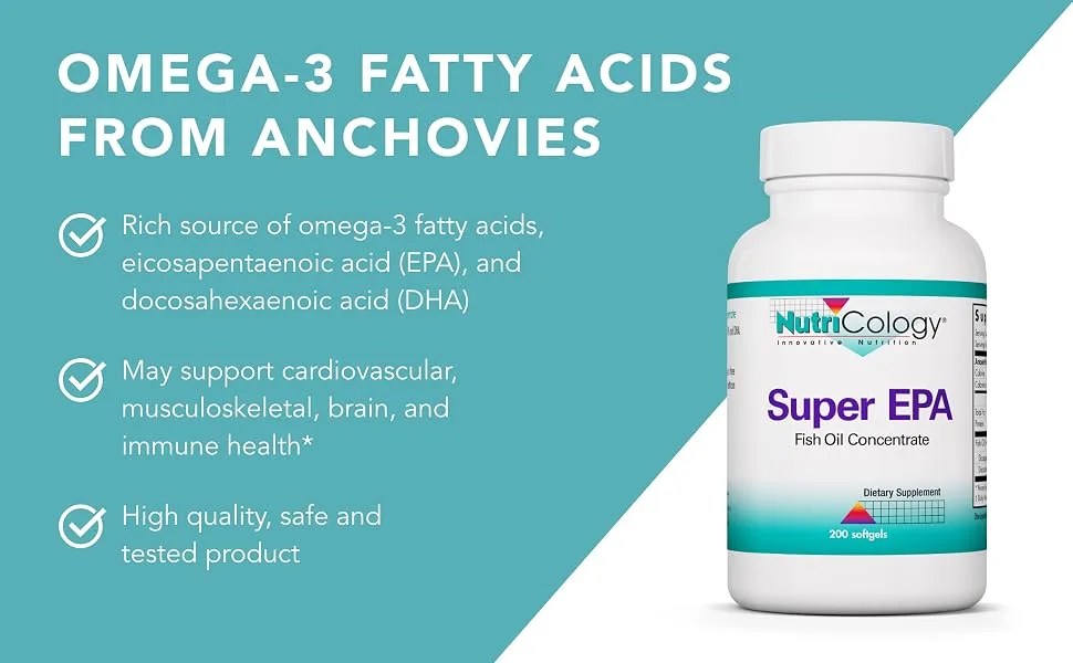 Nutricology Super EPA Fish Oil Concentrate 200 Softgels - Nutricology 53870