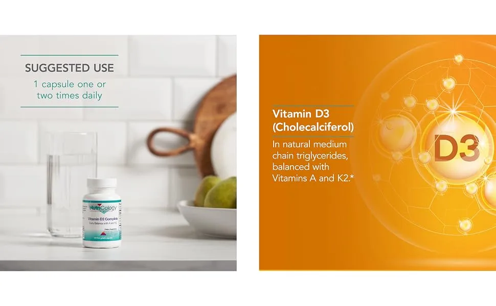 Nutricology Vitamin D3 Complete 120 Fish Gelatin Capsules - 57240