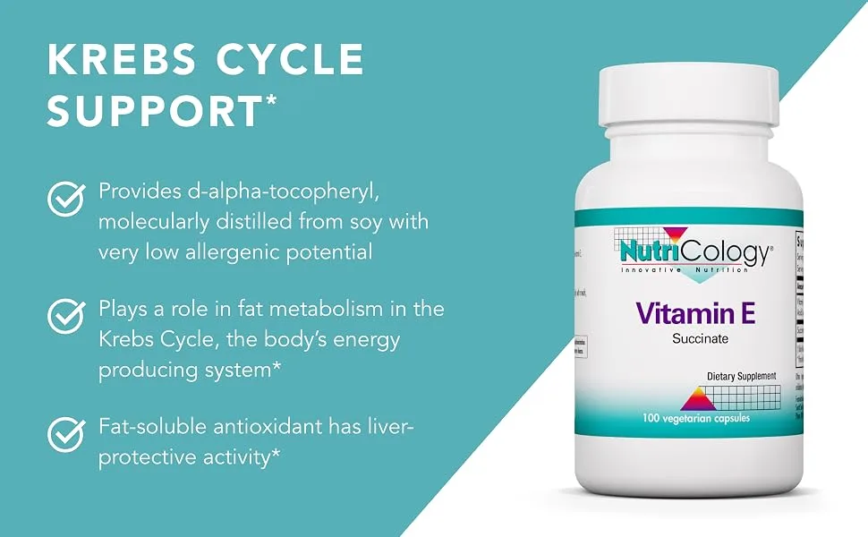 Nutricology Vitamin E Succinate 100 Vegetarian Capsules - Nutricology 50430