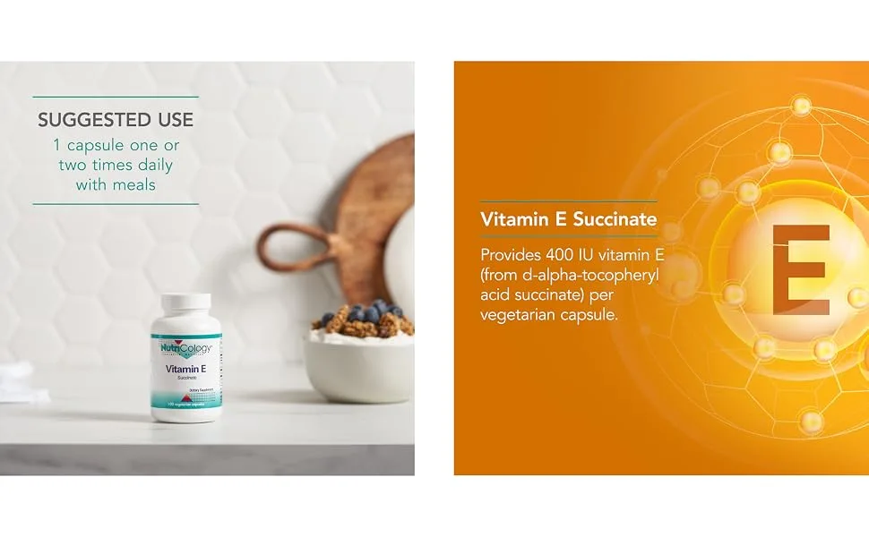 Nutricology Vitamin E Succinate 100 Vegetarian Capsules - nutricology 50430