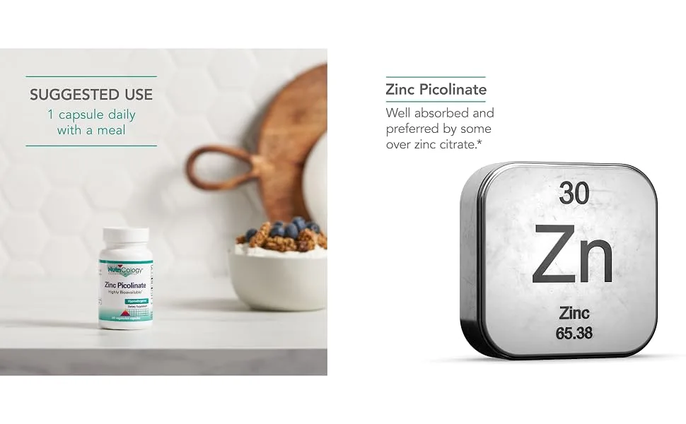 Nutricology Zinc Picolinate 60 Vegetarian Capsules - nutricology 50300