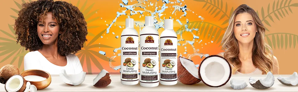 Okay Pure Naturals Deep Moisturizing Shampoo Coconut 12 fl oz (355 ml) - Coconut Products