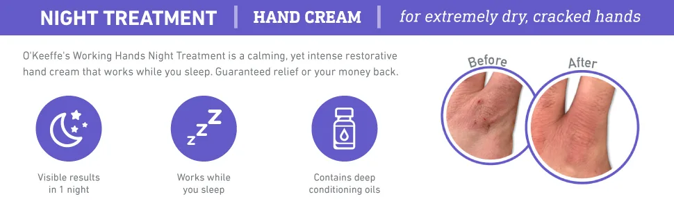 O'Keeffe's Working Hands Night Treatment Hand Cream 3.0 oz (85 g) - product information 3