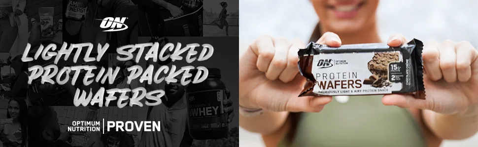 Optimum Nutrition Protein Wafers Chocolate Creme 9 Packs 1.48 oz (42 g) Each - Protein Wafers Header