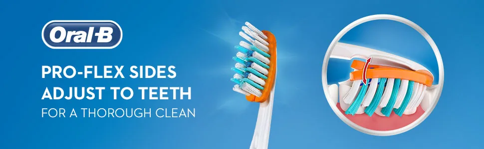 Oral-B Pro-Health Advanced Toothbrush Medium 2 Pack - Pro-Flex sides adjust to teeth for a thorough clean
