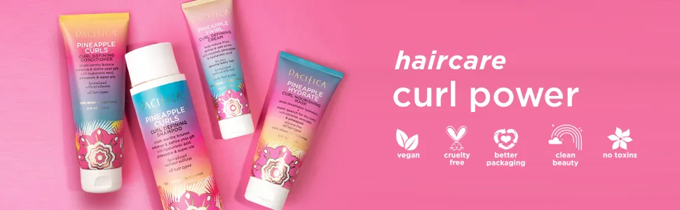 Pacifica Pineapple Curls  Curl Defining Conditioner 8 fl oz  (236 ml) - pineapple curls, hair care for curly hair, clean hair products