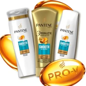 Pantene Pro-V Smooth & Sleek Conditioner 12 fl oz (355 ml) - smooth and sleek shampoo amazon pantene shine soften hair dryness dry vitamin e argan oil nourish