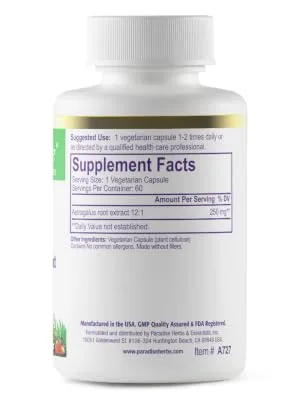 Paradise Herbs Astragalus 120 Vegetarian Capsules - Astragalus