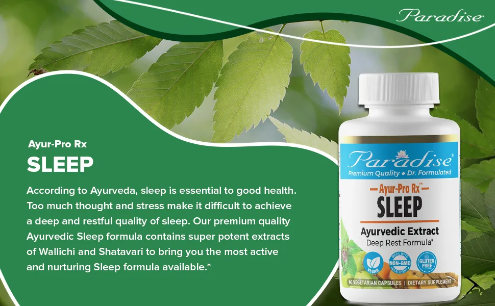 Paradise Herbs AYUR Pro Rx Sleep 60 Vegetarian Capsules - Paradise herbs sleep