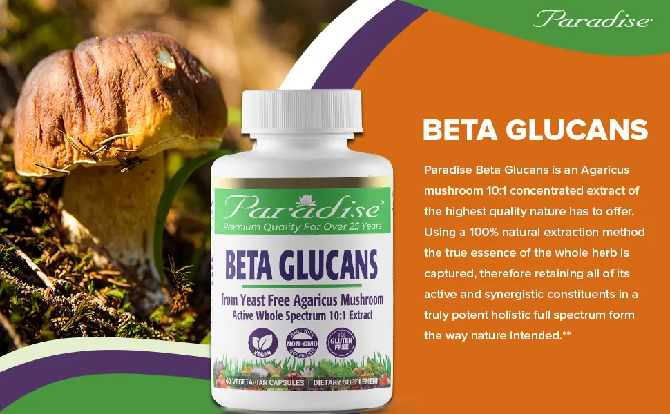 Paradise Herbs Beta Glucans 60 Vegetarian Capsules - Paradise Herbs