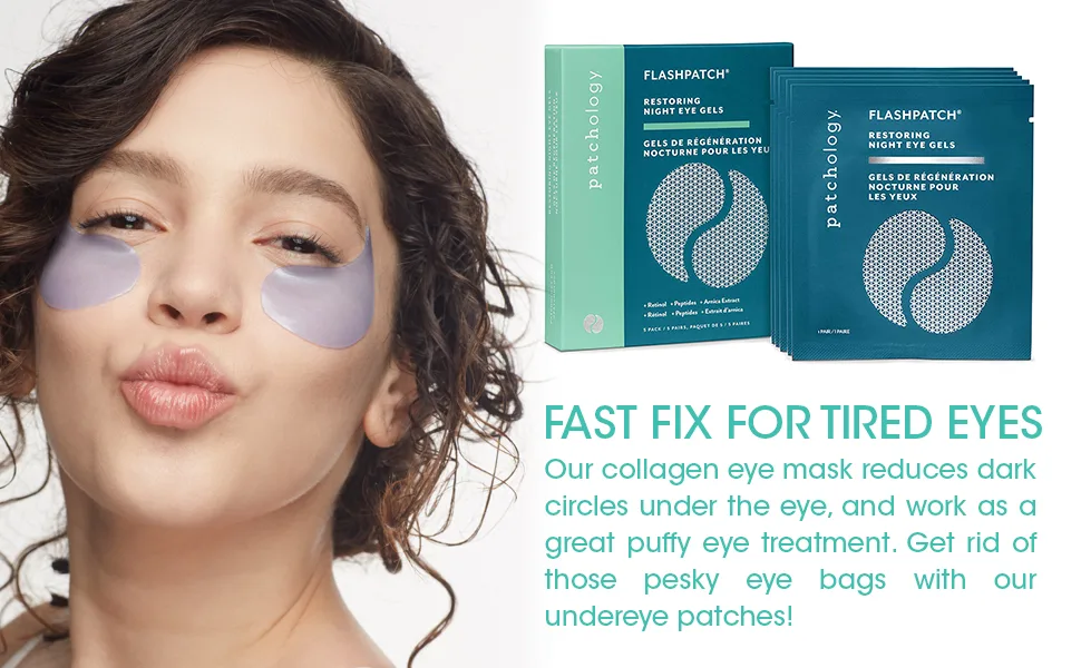 Patchology FlashPatch Restoring Night Eye Gels 5 Pairs - lush hydrating facials treatment organic acne mist mascarillas para la cara dry eye moisturizing