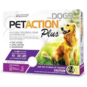 PetAction Plus For Cats 3 Doses - 0.017 fl oz Each - PetAction Plus for Dogs