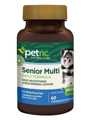 petnc NATURAL CARE Senior Multi Daily Formula Senior Dog Liver Flavor 60 Chewables - Senior Multivitamin