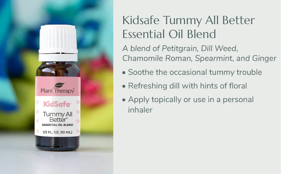 Plant Therapy KidSafe 100% Pure Essential Oils Tummy All Better 1 fl oz (30 ml) - benefits