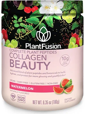 PlantFusion Complete Plant Peptides Collagen Beauty Strawberry Lemonade 6.35 oz (180 g) - collagen drink