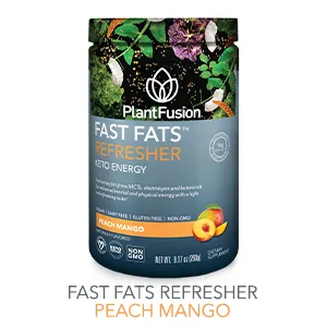PlantFusion Fast Fats Refresher Keto Energy Peach Mango 9.17 oz (260 g) - REFRESHER