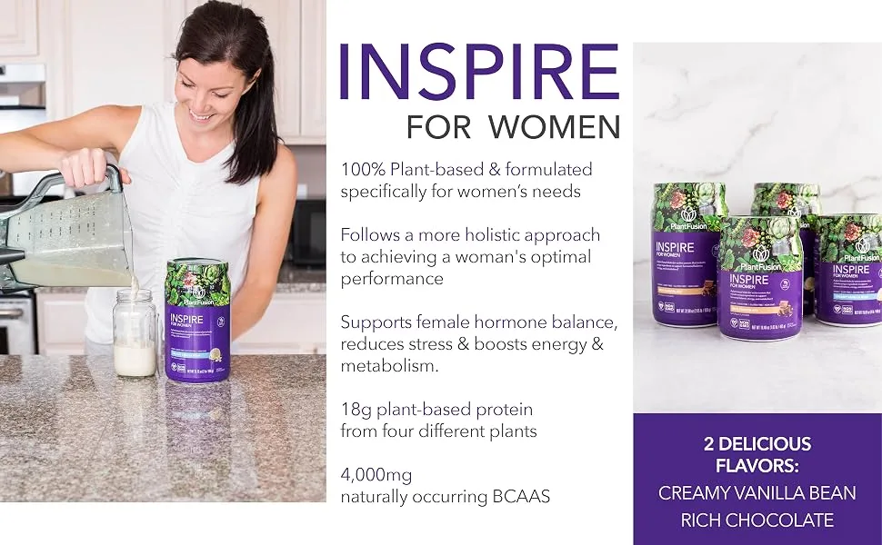 PlantFusion Inspire for Women Rich Chocolate 16.40 oz (465 g) - inspire main image