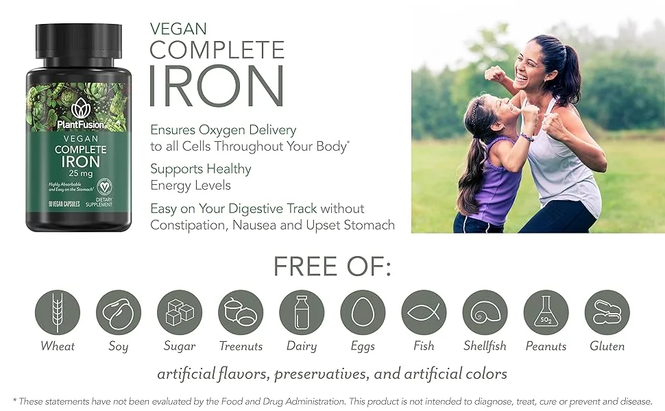PlantFusion Vegan Complete Iron 25 mg 90 Vegan Capsules - iron 1