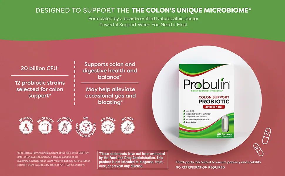 Probulin Colon Support Probiotic 30 Capsules - colon-support-probiotic