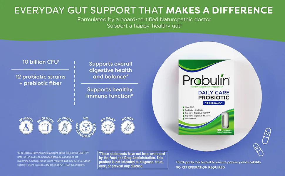 Probulin Daily Care Probiotic 10 Billion CFU 30 Capsules - daily-care-probiotic