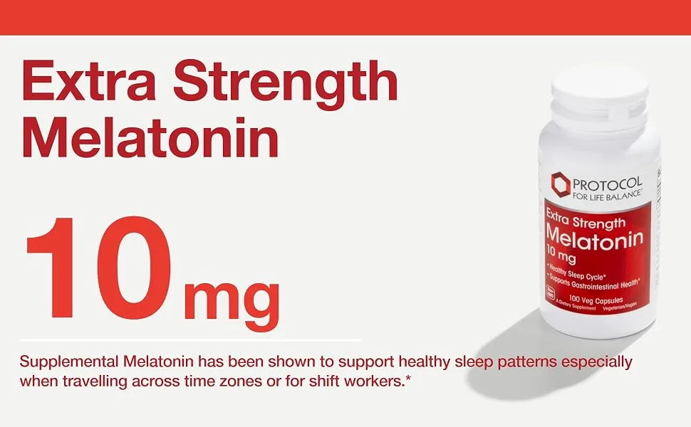 Protocol for Life Balance Melatonin Extra Strength 10 mg 100 Veg Capsules - Melatonin