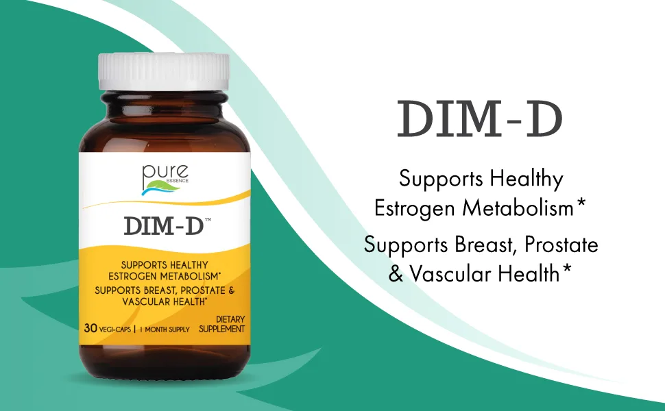 Pure Essence DIM-D 30 Vegi-Caps - DIM-D: DIM and Vitamin D supplement to support estrogen balance