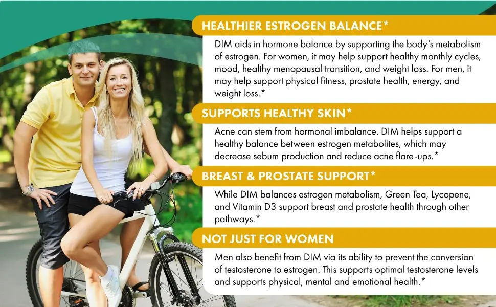 Pure Essence DIM-D 30 Vegi-Caps - Healthier estrogen balance, reduces hormonal acne, breast & prostate support, for men and women