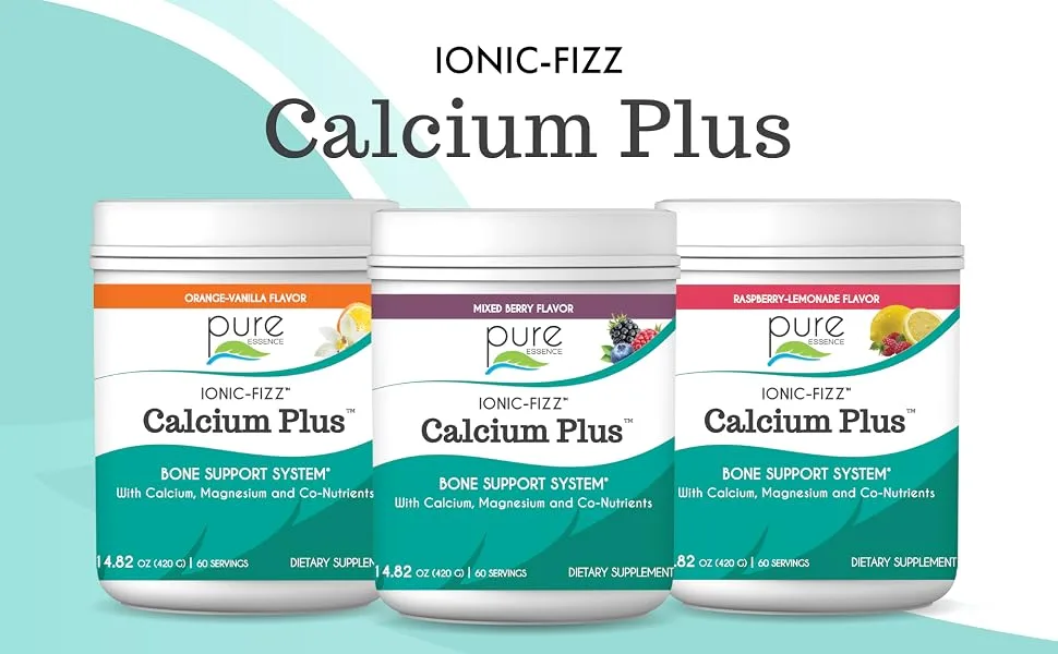 Pure Essence Ionic-Fizz Calcium Plus Orange Vanilla  14.82 oz (420 g) - Ionic-Fizz Calcium Plus - Ionic Calcium and Magnesium Supplement