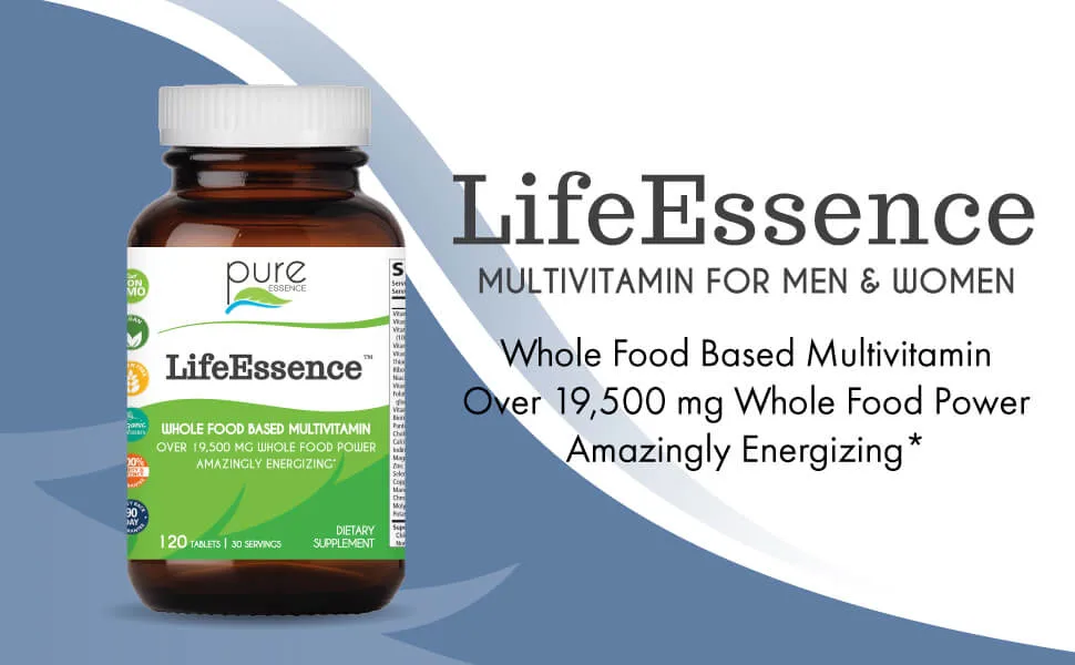 Pure Essence LifeEssence 120 Tablets - Herbal Multivitamin for Men and Women