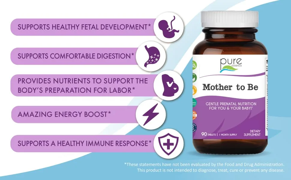 Pure Essence Mother To Be 90 Tablets - fetal development, comfortable digestion, support, energy boost, immune response