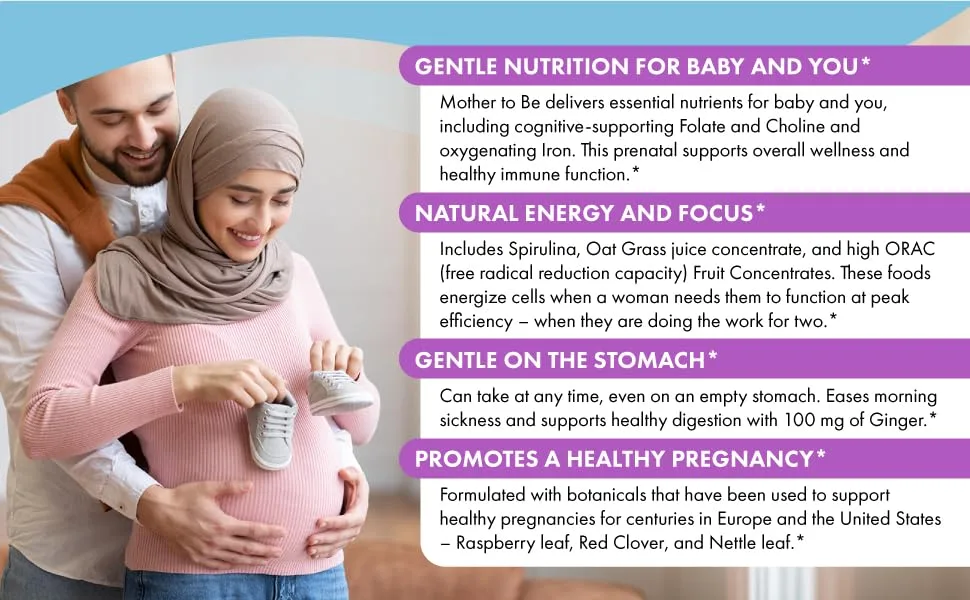 Pure Essence Mother To Be 90 Tablets - folate, choline, natural energy, focus, gentle on stomach, ginger, healthy pregnancy