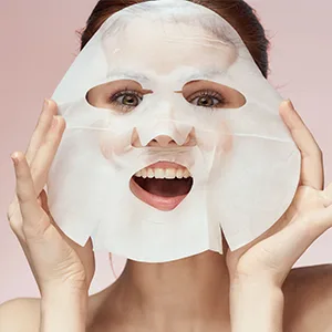 Purlisse Watermelon Energizing Sheet Mask 6 Sheets .074 oz (21 g) Each - product in use