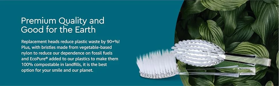 RADIUS Big Brush Head Replacement Soft Left/Right Hand 2 Pack - Radius Replacement Head Toothbrush