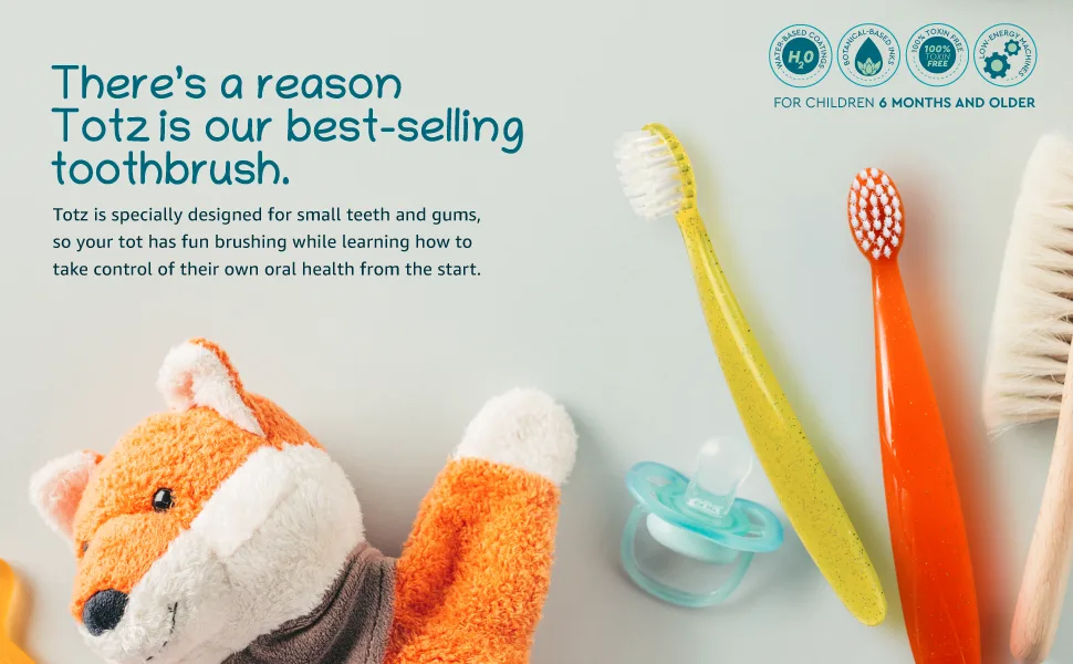 RADIUS Totz Brush 18 Months + Extra Soft Crystal 1 Toothbrush - toddler toothbrush