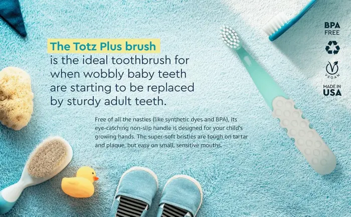 RADIUS Totz Plus Brush 3 Years + Extra Soft Gray Purple 1 Toothbrush - Super-Safe Brush Head