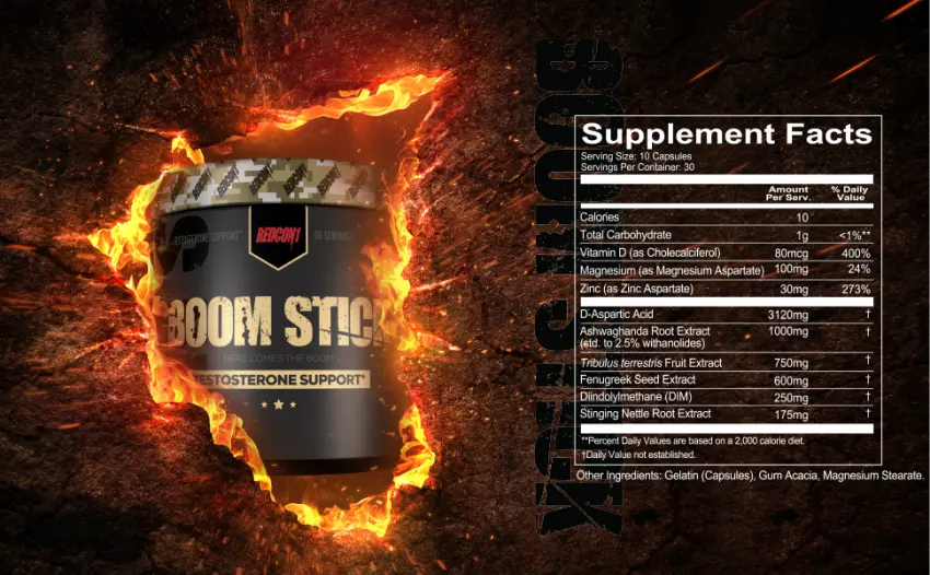 Redcon1 Boom Stick Testosterone Support 300 Capsules - product information 4