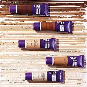 Rimmel London Stay Matte Full Coverage Mattifying Foundation 202 Sun Beige 1 fl oz (30 ml) - Different shades of Rimmel Stay Matte Liquid Mousse Foundation with their swatches