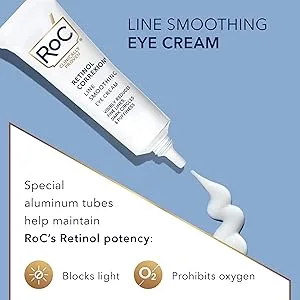 RoC Retinol Correxion Deep Wrinkle Serum 1 fl oz (30 ml) - RoC Retinol Correxion Line Smoothing Eye Cream packaging