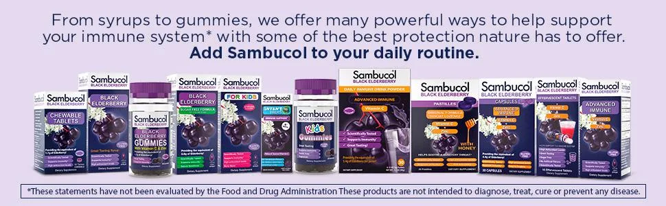 Sambucol Black Elderberry Syrup Advanced Immune Vitamin C + Zinc Natural Berry 4 fl oz (120 ml) - Add Sambucol to Your Daily Routine