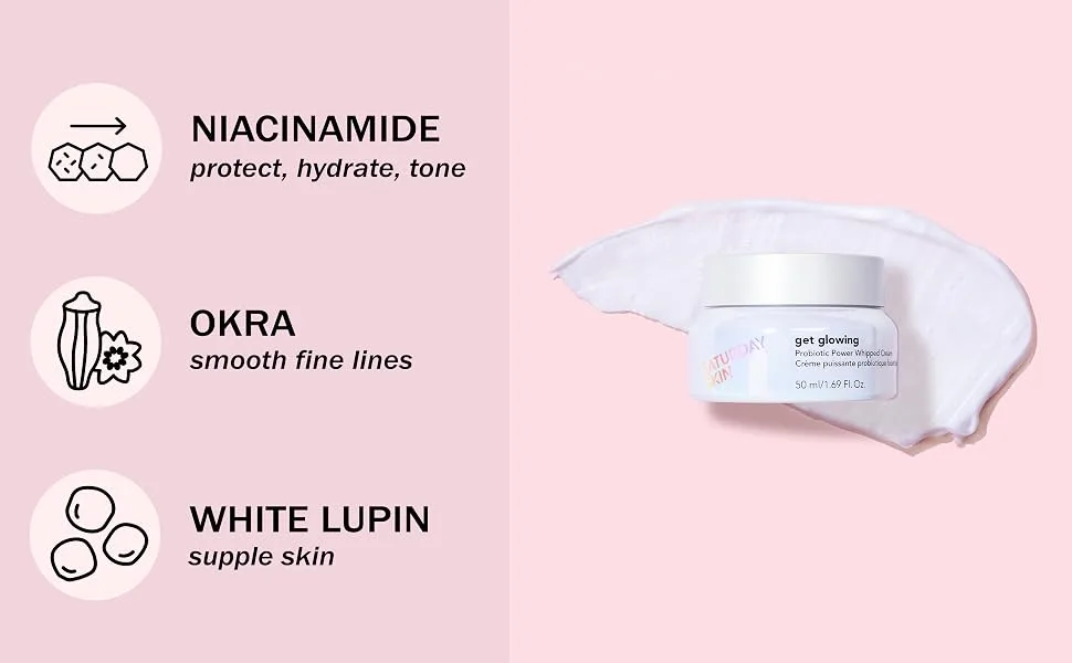 Saturday Skin Pretty Pop Probiotic Power Whipped Cream 1.69 fl oz (50 ml) - power cream, moisturizing