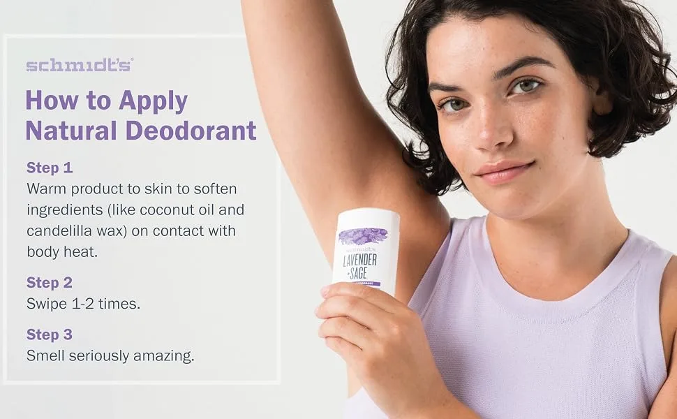 Schmidt's Natural Deodorant Sensitive Skin Formula Rose + Black Pepper 3.25 oz (92 g) - How to Apply