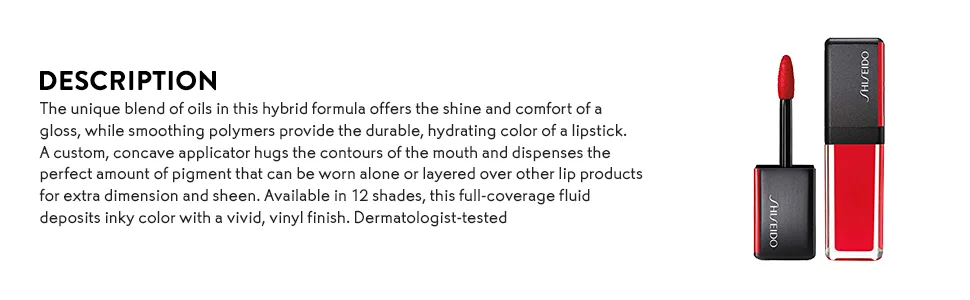 Shiseido LacquerInk LipShine 304 Techno Red .2 fl oz (6 ml) - product information 2