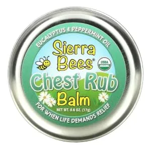 Sierra Bees Chest Rub Balm Eucalyptus & Peppermint 0.6 oz (17 g) - Sierra Bees Chest Rub Balm Eucalyptus & Peppermint