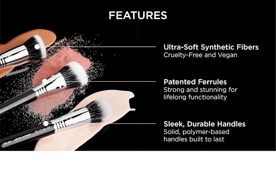 Sigma E30 Pencil Brush 1 Brush - features ultra-soft synthetic fibers, strong ferrules, and sleek, durable handles