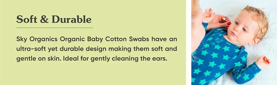 Sky Organics Baby Organic Cotton Swabs 60 Count - soft and durable
