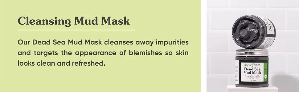 Sky Organics Dead Sea Mud Beauty Mask 8.8 fl oz (250 g) - CLEANSING MUD MASK