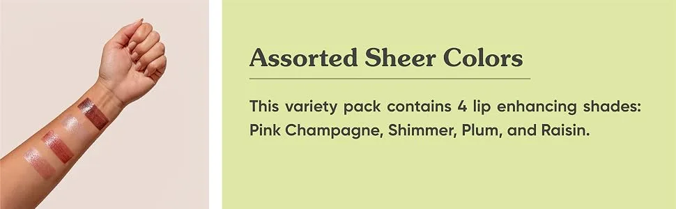 Sky Organics Tinted Lip Balms 4 Pack Set 0.15 oz (4.25 g) Each - ASSORTED SHEER COLORS